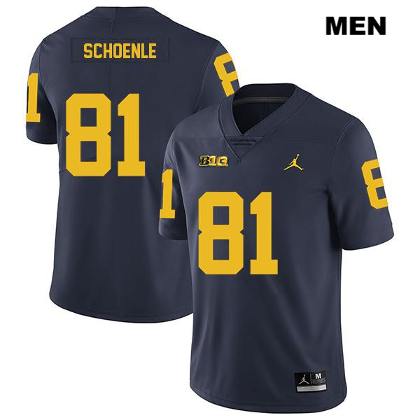 Men's NCAA Michigan Wolverines Nate Schoenle #81 Navy Jordan Brand Authentic Stitched Legend Football College Jersey MH25F85IN